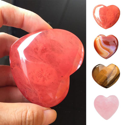 1Pc Natural Heart Shaped Stone Rose Quartz