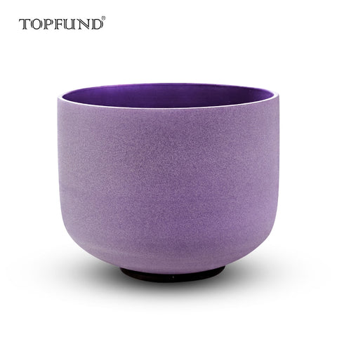 TOPFUND A# Note Frosted Quartz Crystal Singing Bowl 12"