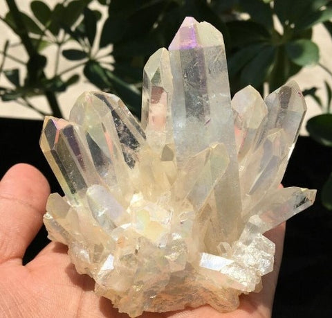 200g Rare beautiful white flame aura quartz crystal cluster specimen