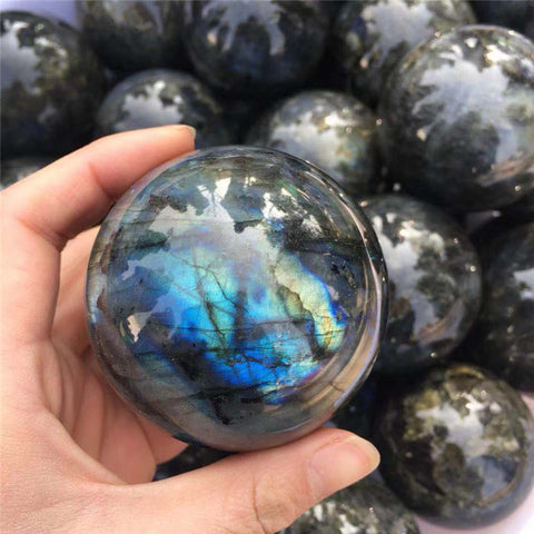 Natural Labradorite Crystal polished Sphere Ball Healing crystal